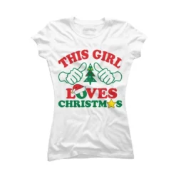 Junior's Design By Humans This Girl Loves Christmas Thumbs By Personalized T-Shirt -Avenue Clothing Shop GUEST bc21f917 eb08 41ca 8314 b40f18b10851