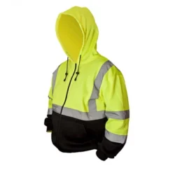 Forester Single Weight Class 3 Hi-Vis Zippered Hooded Sweatshirt W/ Drawstring