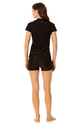 Coppersuit - Women's Short Sleeve Zip Front Rashguard Swimsuit Top 6 Coppersuit - Women's Short Sleeve Zip Front Rashguard Swimsuit Top - Image 4