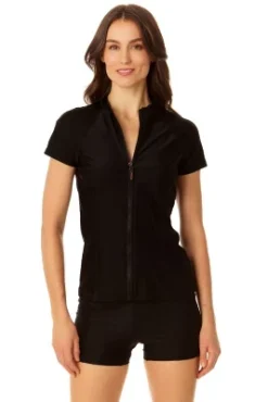 Coppersuit - Women's Short Sleeve Zip Front Rashguard Swimsuit Top 13 Coppersuit - Women's Short Sleeve Zip Front Rashguard Swimsuit Top -Avenue Clothing Shop GUEST bd03f219 75de 46ad bd77 908686b7e5de