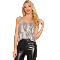 Allegra K Women's Sequined Shining Club Party Sparkle Cami Top -Avenue Clothing Shop GUEST bd0b3703 987a 4e9a 96fd a93d78747411
