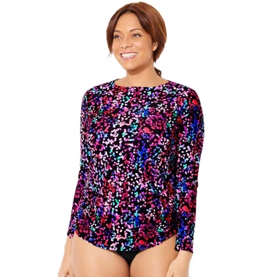 Swimsuits For All Women’s Plus Size Chlorine Resistant Side-Tie Adjustable Long Sleeve Swim Tee 11 Swimsuits For All Women’s Plus Size Chlorine Resistant Side-Tie Adjustable Long Sleeve Swim Tee - Image 9