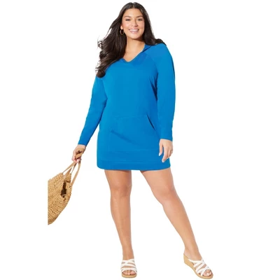 Swimsuits For All Women’s Plus Size French Terry Hoodie Tunic 5 Swimsuits For All Women’s Plus Size French Terry Hoodie Tunic - Image 3