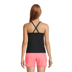 Lands' End Women's Chlorine Resistant Square Neck X-Back Tankini Swimsuit Top