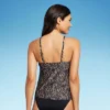 Women's Zebra Print High Neck Tankini Top - Kona Sol™ Brown