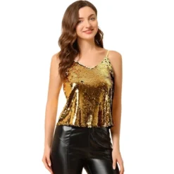 Allegra K Women's Sequined Shining Club Party Sparkle Cami Top -Avenue Clothing Shop GUEST c3a99bdc 4487 48f5 bcc1 0b6ddb144717