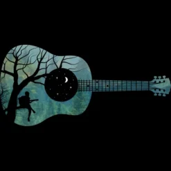 Women's Design By Humans All I Need Is My Music And A Starry Night By Maryedenoa Racerback Tank Top