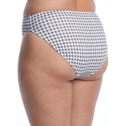 Elomi Women's Plus Size Checkmate Mid-Rise Bikini Bottom - ES800372