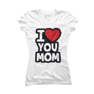 Junior's Design By Humans I Love You Mom Heart By Solon2020 T-Shirt 6 Junior's Design By Humans I Love You Mom Heart By Solon2020 T-Shirt - Image 4