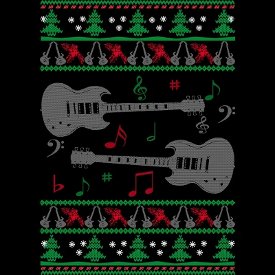 Women's Design By Humans Guitar Christmas By Sophialada Racerback Tank Top 3 Women's Design By Humans Guitar Christmas By Sophialada Racerback Tank Top