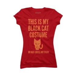 Junior's Design By Humans Halloween Introvert Black Cat Costume By Commykaze T-Shirt -Avenue Clothing Shop GUEST cabcc055 1eee 4f1a a234 3d7f6b64802f
