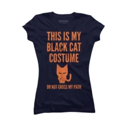 Junior's Design By Humans Halloween Introvert Black Cat Costume By Commykaze T-Shirt -Avenue Clothing Shop GUEST cafdabc6 c3b8 4a6f 841e 7d5612c61441