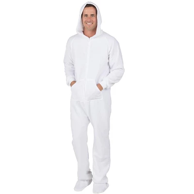 Footed Pajamas - Arctic White Adult Hoodie Fleece Onesie 4 Footed Pajamas - Arctic White Adult Hoodie Fleece Onesie - Image 2