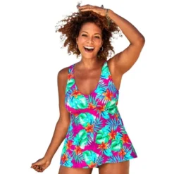 Swimsuits For All Women’s Plus Size V-Neck Flowy Tankini Top -Avenue Clothing Shop GUEST cd4502f1 4018 4232 a5db e3b54914a1cc