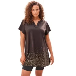 Swim 365 Women’s Plus Size Longer Length Short-Sleeve Swim Tunic -Avenue Clothing Shop GUEST cdb65675 5486 45cd ae2c 4d921431e1eb