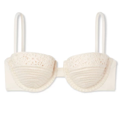 Women's Crochet Underwire Bikini Top - Shade & Shore™ Off-White 6 Women's Crochet Underwire Bikini Top - Shade & Shore™ Off-White - Image 5