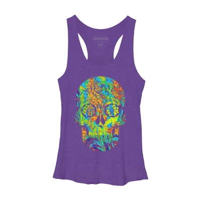 Women's Design By Humans Dia Del Muertos Day Of The Dead Halloween Floral Skull By Ppanda Racerback Tank Top 5 Women's Design By Humans Dia Del Muertos Day Of The Dead Halloween Floral Skull By Ppanda Racerback Tank Top - Image 3
