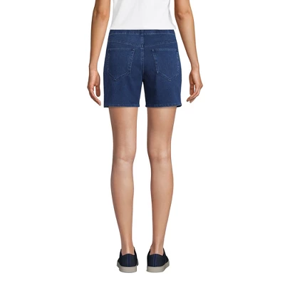 Lands' End Women's Starfish Mid Rise Pull On 7" Knit Denim Jean Shorts 3 Lands' End Women's Starfish Mid Rise Pull On 7" Knit Denim Jean Shorts