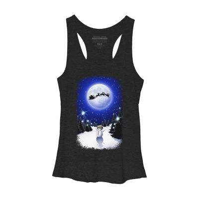 Women's Design By Humans Magical Snowman's Christmas Eve By BluedarkArt Racerback Tank Top 5 Women's Design By Humans Magical Snowman's Christmas Eve By BluedarkArt Racerback Tank Top - Image 3