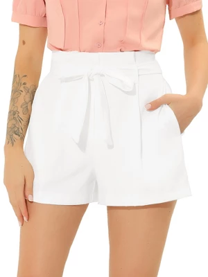 Allegra K Women's High Waist Bow Tie Short Paper Bag Shorts 14 Allegra K Women's High Waist Bow Tie Short Paper Bag Shorts - Image 12