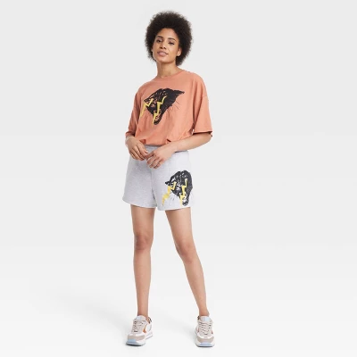 Women's Philadelphia Printworks Panther Graphic Shorts - Heathered Gray 4 Women's Philadelphia Printworks Panther Graphic Shorts - Heathered Gray - Image 2