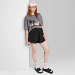 Women's Ascot + Hart Graphic Pull-On Shorts - Black -Avenue Clothing Shop GUEST d69798c7 08b1 44a0 b116 023ee6ba8f5b