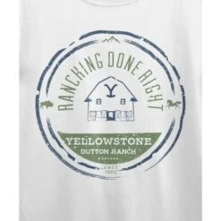 Yellowstone Ranching Done Right Crew Neck Short Sleeve White Women's T-shirt