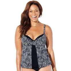 Swimsuits For All Women’s Plus Size Faux Flyaway Underwire Tankini Top -Avenue Clothing Shop GUEST d7a6d892 5c45 4cfe 9454 4c6834659de8