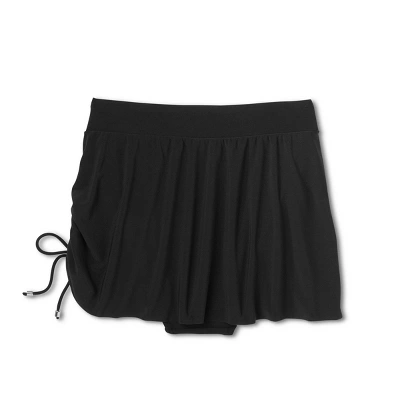 Women's UPF 50 Side-Tie Cinched Drawstring Skirt - Shape + Style™ By Aqua Green® Black 6 Women's UPF 50 Side-Tie Cinched Drawstring Skirt - Shape + Style™ By Aqua Green® Black - Image 4