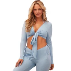 Swimsuits For All Women’s Plus Size The '70s Tie Front Top -Avenue Clothing Shop GUEST db908dea e831 43ee 8066 e07399654d31