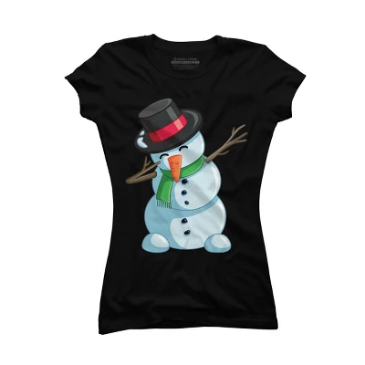 Junior's Design By Humans Christmas Dabbing Snowman By GiftsIdeas T-Shirt 5 Junior's Design By Humans Christmas Dabbing Snowman By GiftsIdeas T-Shirt - Image 3