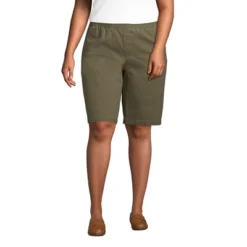 Lands' End Women's Plus Size Mid Rise Elastic Waist Pull On 12" Knockabout Chino Bermuda Shorts -Avenue Clothing Shop GUEST dc5a7d81 f01d 46e4 9ab4 50ee6dd7a0ab