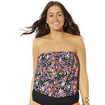 Swimsuits For All Women’s Plus Size Bandeau Blouson Tankini Top 11 Swimsuits For All Women’s Plus Size Bandeau Blouson Tankini Top - Image 9