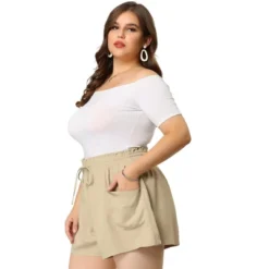 Agnes Orinda Women's Plus Pants Casual Drawstring Waist Shorts With Front Pokcets -Avenue Clothing Shop GUEST dcab1d62 78e4 4331 a001 f2537435130e