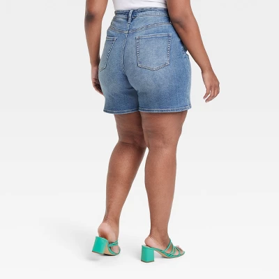 Women's High-Waisted Bermuda Jean Shorts - Ava & Viv™ 3 Women's High-Waisted Bermuda Jean Shorts - Ava & Viv™