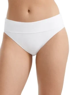Sunsets Women's White Lily Fold-Over High-Waist Bikini Bottom - 33B-WHILI