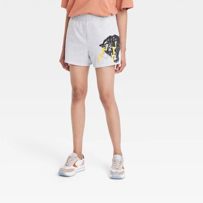 Women's Philadelphia Printworks Panther Graphic Shorts - Heathered Gray 5 Women's Philadelphia Printworks Panther Graphic Shorts - Heathered Gray - Image 3