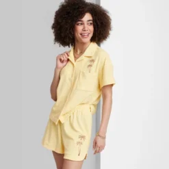 Women's Ascot + Hart Graphic Pull-On Shorts - Yellow -Avenue Clothing Shop GUEST df0dcfa3 4fcb 4526 833d f56865cbe745