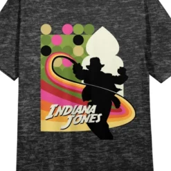Indiana Jones And The Dial Of Destiny Indy Whip Crew Neck Short Sleeve Charcoal Heather Women's Night Shirt