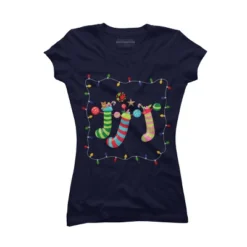 Junior's Design By Humans Christmas Stocking With Christmas Lights By Realdealclipart T-Shirt -Avenue Clothing Shop GUEST e237429d 1fa3 47a7 b786 8cef5dd8f72f