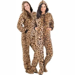 Footed Pajamas - Cheetah Spots Adult Hoodie Chenille Onesie -Avenue Clothing Shop GUEST e310affd 3f25 4316 9802 4b2cb0720a2a