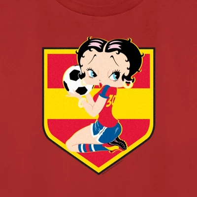 Women's Betty Boop Spain Soccer Badge T-Shirt 3 Women's Betty Boop Spain Soccer Badge T-Shirt