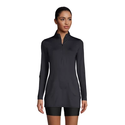 Lands' End Women's Quarter Zip Long Sleeve Tunic Rash Guard Cover-up UPF 50 Sun Protection 4 Lands' End Women's Quarter Zip Long Sleeve Tunic Rash Guard Cover-up UPF 50 Sun Protection - Image 2