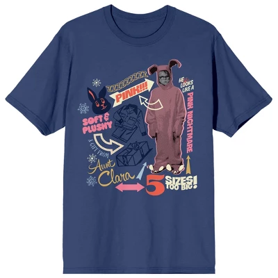 A Christmas Story Pink Nightmare Women's Navy T-shirt 5 A Christmas Story Pink Nightmare Women's Navy T-shirt - Image 3