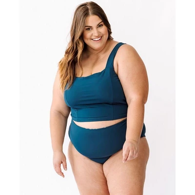 Lime Ricki Women's Indigo Square Neck Swim Crop 4 Lime Ricki Women's Indigo Square Neck Swim Crop - Image 2