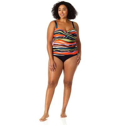 Anne Cole Plus - Women's Twist Front Bandeaukini Swim Top 4 Anne Cole Plus - Women's Twist Front Bandeaukini Swim Top - Image 2