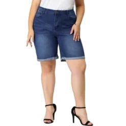 Agnes Orinda Women's Plus Size Jeans Casual Slash Pockets Washed Denim Shorts -Avenue Clothing Shop GUEST ea839eaa 19c5 4008 8fb2 0112f6b06bf4