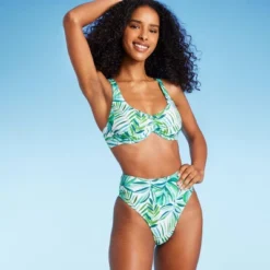 Women's High Waist High Leg Extra Cheeky Bikini Bottom - Shade & Shore™ Green Tropical Print -Avenue Clothing Shop GUEST ec1c0c7d 4bd7 48e1 b1b7 e3c6947d6314