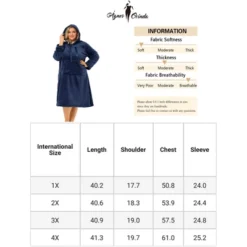 Agnes Orinda Women's Plus Size Flannel Hoodie Pocket Midi Nightgowns -Avenue Clothing Shop GUEST ed108220 8ac2 4382 850b 8ea75dfa4757
