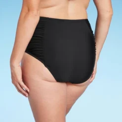 Women's UPF 50 Shirred Bikini Bottom - Aqua Green® Black